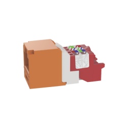 PANDUIT CJ5E88TOR Conector Jack RJ45 Estilo T Mini-Com Categoria 5e de 8 Posiciones y 8 Cables Color Naranja