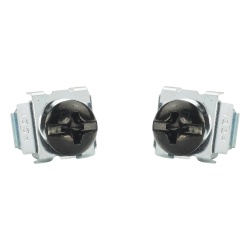 PANDUIT CNWS1224-C Kit de 100 Tornillos y 100 Tuercas Enjauladas #12-24 Para Uso en Gabinetes o Racks con Rieles con Orificios Cuadrado