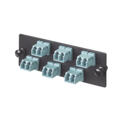 PANDUIT FAP6WAQDLCZ Placa Acopladora de Fibra Optica FAP Con 6 Conectores LC Duplex (12 Fibras) Para Fibra Multimodo OM3/OM4 Color Aqua