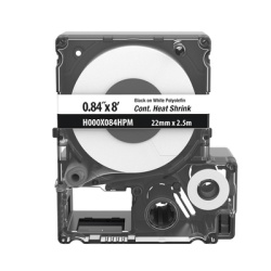 PANDUIT H000X084HPM Casete de Etiquetas de Poliolefina de Cinta Continua Tubo Termocontractil 21.3 mm (0.84 pulgadas) de Ancho y 2.4 metros (7.87 pies) de Largo Para Cables de 4.3 a 12.7 mm (8-1 AWG)