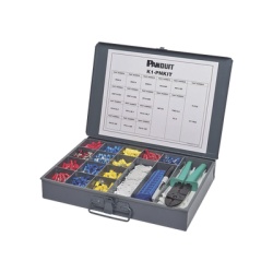 PANDUIT K1-PNKIT Kit de Terminales Pan-Term? de Mantenimiento Nylon 14-22 AWG con Herramienta de Ponchado CT-260 y Caja de Acero