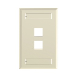 PANDUIT NK2FEIY Placa de Pared Vertical Salida Para 2 Puertos Keystone Con Espacios Para Etiquetas Color Marfil