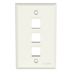 PANDUIT NK3FNIW Placa de Pared Vertical Salida Para 3 Puertos Keystone Color Blanco Mate