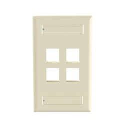 PANDUIT NK4FEIY Placa de Pared Vertical Salida Para 4 Puertos Keystone Con Espacios Para Etiquetas Color Marfil