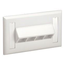 PANDUIT NK4HSFIWY Placa de Pared Horizontal Salida Para 4 Puertos Keystone Con Espacios Para Etiquetas Color Blanco Mate