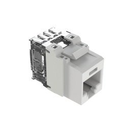 PANDUIT NK6X88MWH Conector Jack Estilo 110 (de Impacto) Tipo Keystone Categoria 6A de 8 Posiciones y 8 Cables Color Blanco