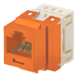 PANDUIT NKP5E88MOR Conector Jack Estilo 110 (de Impacto) Tipo Keystone Categoria 5e de 8 Posiciones y 8 Cables Color Naranja