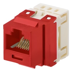 PANDUIT NKP5E88MRD Conector Jack Estilo 110 (de Impacto) Tipo Keystone Categoria 5e de 8 Posiciones y 8 Cables Color Rojo