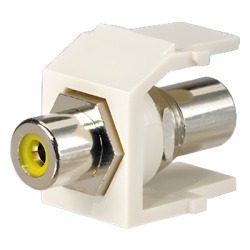 PANDUIT NKRTMYIW Conector RCA Keystone con Conector de Paso RCA Amarillo Modulo Blanco Mate