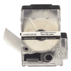 PANDUIT R100X150V1M Casete de 100 Etiquetas Autolaminadas Turn-Tell con Rotacion para Mejor Visibilidad para Cables de Redes de Cobre o Fibra Optica de 5.5 a 7.1 mm (0.22 a 0.28 pulgadas) de Diametro