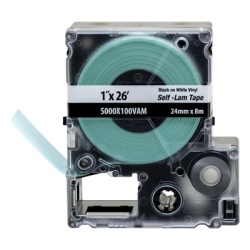 PANDUIT S000X100VAM Casete de Etiquetas Autolaminadas de Cinta Continua de 24 (1 Pulgada) mm de Ancho 8 Metros (26.25 Pies) de Largo Para Cables de 2.5 a 5.1 mm (0.1 a 0.2 Pulgadas) de Diametro Color