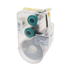 PANDUIT T050X000VPC-BK Casete de Etiqueta de Vinilo de Cinta Continua Color Negro Sobre Blanco Uso Interior/Exterior 12.7 mm de Ancho x 7.6 Metros (24.93 Pies) de Largo