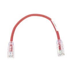 PANDUIT UTP28X8INRD Cable de Parcheo UTP Cat6A Diametro Reducido (28 AWG) CM/LSZH Color Rojo 20.3 cm (8 Pulgadas)