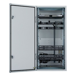PANDUIT ZDF48-RA Gabinete Industrial Preconfigurado de Montaje en Pared Fabricado en Acero Bajo en Carbono Proteccion NEMA 4/12 IP66 de 26 UR Color Gris