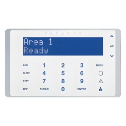 PARADOX K656 Teclado alfanumerico tactil con entrada de zona pantalla Azul de 32 caracteres