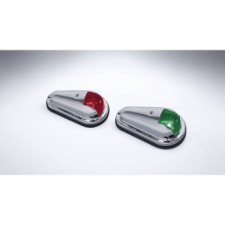 PERKO 0955-DP0-STS Luz de Navegacion Bicolor Acero Inoxidable Pulido Base Polimero Negro Lentes Rojo y Verde 1 Milla Nautica 12V 10W Contactos Banados en Oro Para Embarcaciones hasta 12m Vendido en Pa