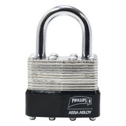 PHILLIPS-ASSA ABLOY MX2499 Candado Laminado 40 / Llave Master con 4 Pernos de Combinacion /Posee Doble Cerrojo para brindar Mayor Seguridad.