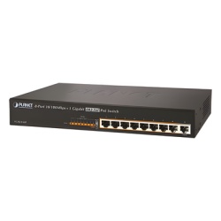 PLANET FGSD-910P Switch no adminsitrable PoE de 8 Puertos PoE 100BaseTX + 1 Puerto 100/1000Base-T con 150W de Potencia Total