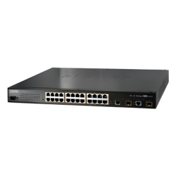 PLANET FGSW-2620PVM Switch PoE administrable L2 de 24 puertos PoE 802.3af a 10/100 Mbps + 2 puertos Gigabit/SFP