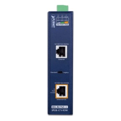 PLANET IPOE-171-95W Inyector Industrial Multi-Gigabit 802.3bt PoE++ / 95W / 2 Puertos RJ45 / 10M/100M/1G/2.5G/5Gbps / IP30 / -40 a 75°C / Montaje en Riel DIN o Pared - Img 2