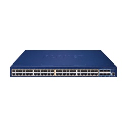 PLANET SGS-6310-48P6XR Switch Administrable Stacking Capa 3 48 Puertos PoE Gigabit 802.3at 6 Puertos SFP de 10 G Entrada de Alimentacion Redundante de 55 V cc.