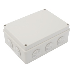 PRECISION PST-1419-ER Caja Derivacion-Conexion de Plastico (140 X 190 X 76 mm) con 10 Glandulas de Goma. Para Instalaciones Comerciales Residenciales e Industriales. Incluye Tornilleria para su Tapa.