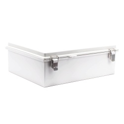 PRECISION PST-3546-16E Gabinete de Plastico ABS Uso en Intemperie IP66 (350 x 460 x 160 mm) Cierre por Broche Inoxidable y Permite Cerrado con Candado y Llave (Perno 5mm) No Incluido