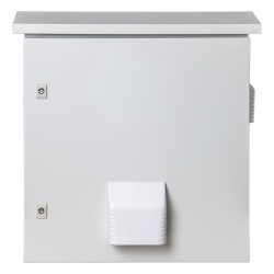 PRECISION PST-5060-19RAV Gabinete Ventilado de Acero IP55 Uso en Exterior (593 x 609 x 399 mm) con Placa Trasera Interior Metalica y Compuerta Inferior Atornillable. Incluye Ventilador Ventilas filtro