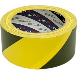 PRECISION PST-C05-011 Cinta Adhesiva de Señalización de PVC / Advertencia / Color Negro y Amarillo / Ancho 76 mm / 33 m de Largo
