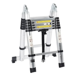 PRECISION PST-H10-002 Escalera Telescopica de Aluminio Tipo Tijera de 1.9 + 1.9 Metros de Altura