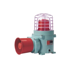 QLIGHT SESAL-WS-120-R-ATEX Combinacion de baliza LED color Rojo con patron fijo y flasheante con sirena electronica volumen max. 120 dB para zonas peligrosas a 120 VCA