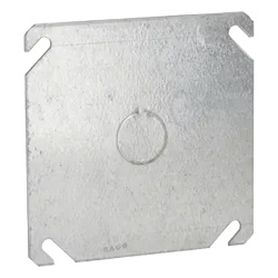 RACO HUB-753 Tapa Cuadrada con Entrada de 1/2 para caja de 4".