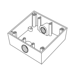 RAWELT RC-04-83 Caja Cuadra de 3/4" a Prueba de Intemperie/ Cuenta con 2 salidas.