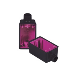 RAWELT RR-0506-PC Caja Rectangular de 3/4 / 1 Entrada / Con Recubrimiento Exterior de PVC e Interior Purpura