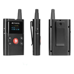 RETEKESS TT126T Intercomunicador Inalambrico / Transmisor y Receptor / Frecuencia 823-832 / 863-865 MHz / 12 Canales / OLED / Bateria 2500 mAh / Alcance 280 m / Carga Tipo-C