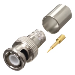 RF INDUSTRIES LTD RFB-1106-I Conector BNC Macho de Anillo Plegable para RG-8/U LMR-400 9913 CNT-400 Niquel/ Oro/ Teflon.