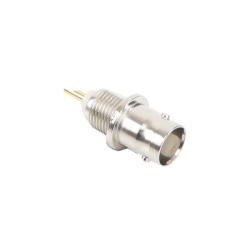RF INDUSTRIES LTD RFB-1116 Conector BNC Hembra de Montaje Frontal D-Plano Soldable Rondana de Seguridad Niquel/ Oro/ Delrin.