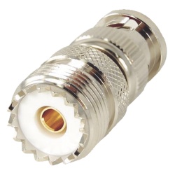 RF INDUSTRIES LTD RFB-1136 Adaptador en Linea para 50 Ohm Conector BNC Macho-UHF Hembra (SO-239) Niquel/ Oro/ Delrin.