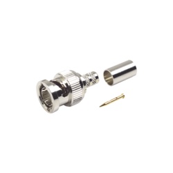 RF INDUSTRIES LTD RFB-1707-D2 Conector BNC Macho en 75 Ohm Anillo Plegable para Coaxial 8279 RG-59/U Niquel/ Oro/ Teflon.