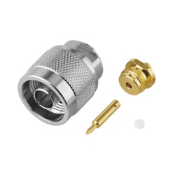 RF INDUSTRIES LTD RFN-1005-1SR1 Conector N Macho Soldable Directo en Cable Semi-Rigido de 0.085" Cables el Grupo SR1 Niquel/ Oro/ Teflon.a??