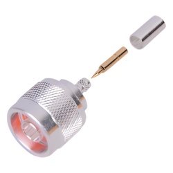 RF INDUSTRIES LTD RFN-1005-3C Conector N Macho de Anillo Plegable para Cable LP-195 RG-58/U Plata/ Oro/ Teflon.