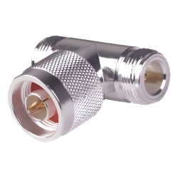 RF INDUSTRIES LTD RFN-1010-1 Adaptador en T de Conector N Macho a Doble N Hembra Plata/ Oro/ Teflon.
