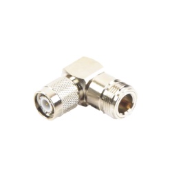 RF INDUSTRIES LTD RFT-1234-11 Adaptador en Angulo Recto de Conector TNC Macho a N Hembra Niquel/ Oro/ Teflon.