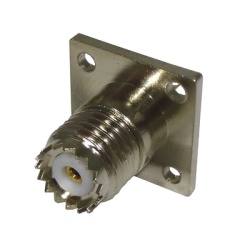 RF INDUSTRIES LTD RFU-603 Conector Mini UHF Hembra para Montaje con 4 Perforaciones a 13 mm en Panel Niquel/ Oro/ Teflon.