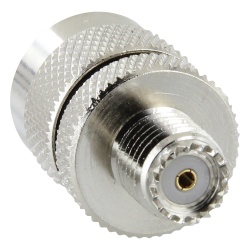 RF INDUSTRIES LTD RFU-626 Adaptador en Linea de Conector Mini UHF Hembra a UHF Macho (PL-259) Niquel/ Oro/ Teflon.