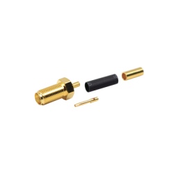 RF INDUSTRIES LTD RSA-3050-1B Conector SMA Hembra de Anillo Plegable para Cables RG-174/U 8216 Oro/ Oro/ Teflon.