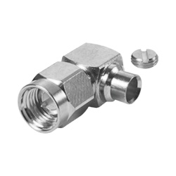 RF INDUSTRIES LTD RSA-3510-141 Conector SMA Macho en Angulo Recto para Cable Semi-Rigido de 0.141" de Diametro Niquel/ Oro/ Teflon.