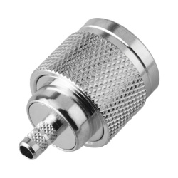 RF INDUSTRIES LTD RT-1005-C Conector N Macho de Rosca Izquierda Anillo Plegable para Cable RG-58/U Grupo C Niquel/ Oro/ Teflon.