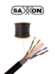 SAXXON SXN1570005 SAXXON OUTPCAT6CCAEXT- Cable UTP CCA de 305m categoria 6 para exteriores con doble forro y color negro.