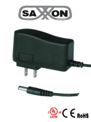 SAXXON TVN083022 SAXXON PSU12005E - Fuente de Poder Regulada de 12 Vcc 0.5 Amper/ Conector Macho/ Especial para Camaras de CCTV/ Consumo de 5W/